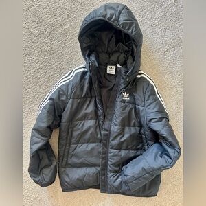 Adidas Kids Black and White Puffer Jacket